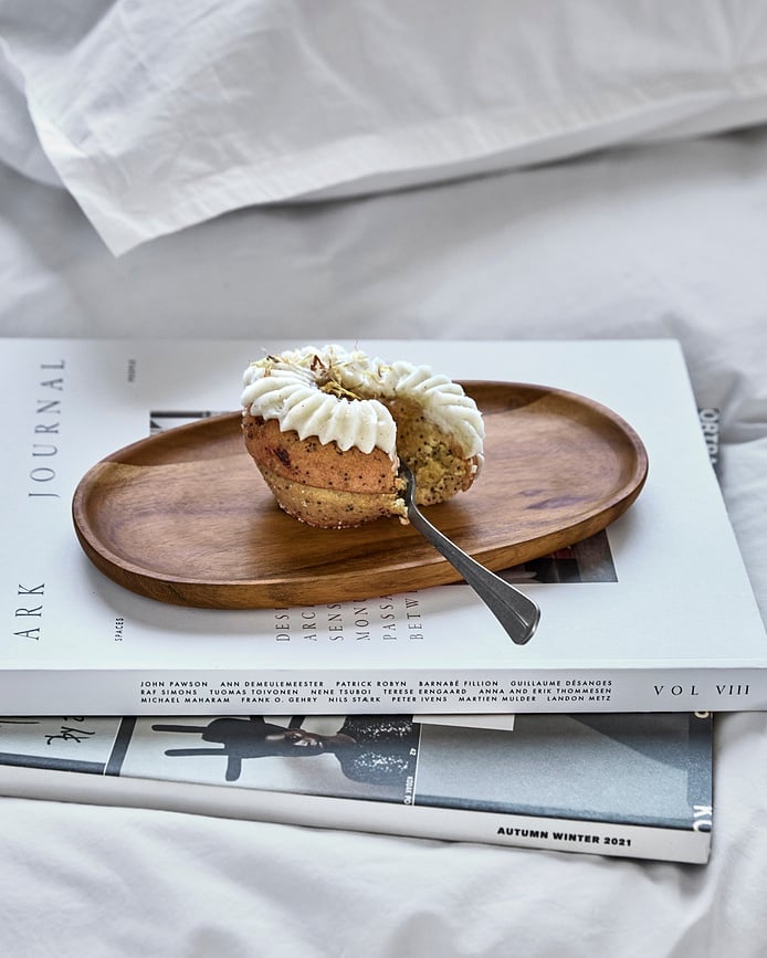 House Doctor Pladnjevi za Posluživanje 22,5 cm drveni 2 kom.