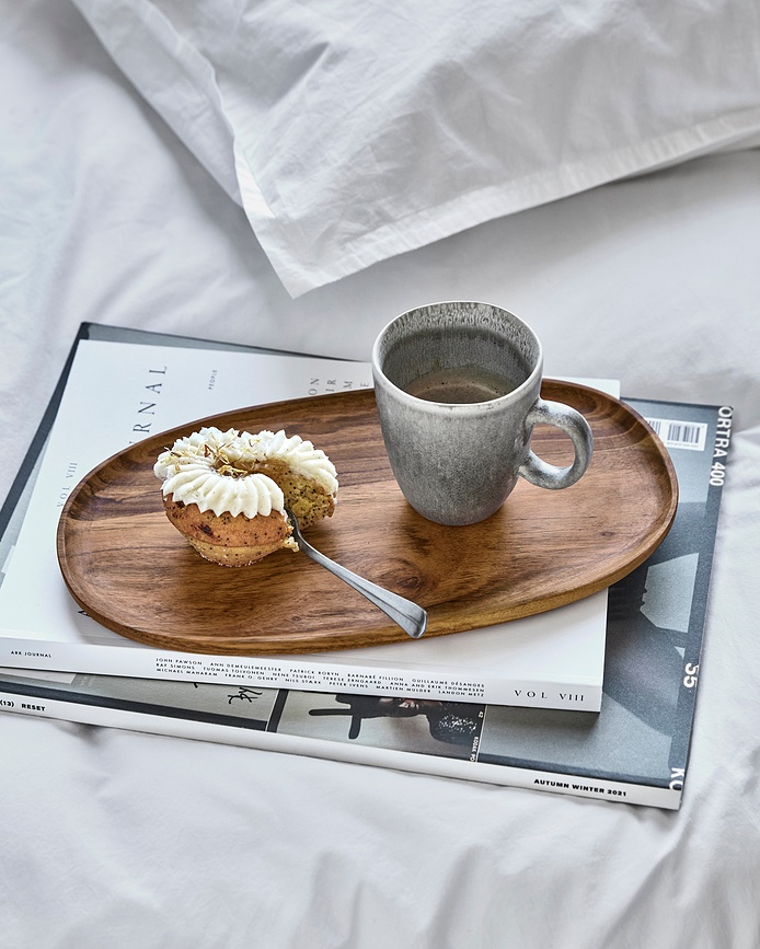 House Doctor Pladnji za serviranje, 33 cm, leseni, 2 kosa