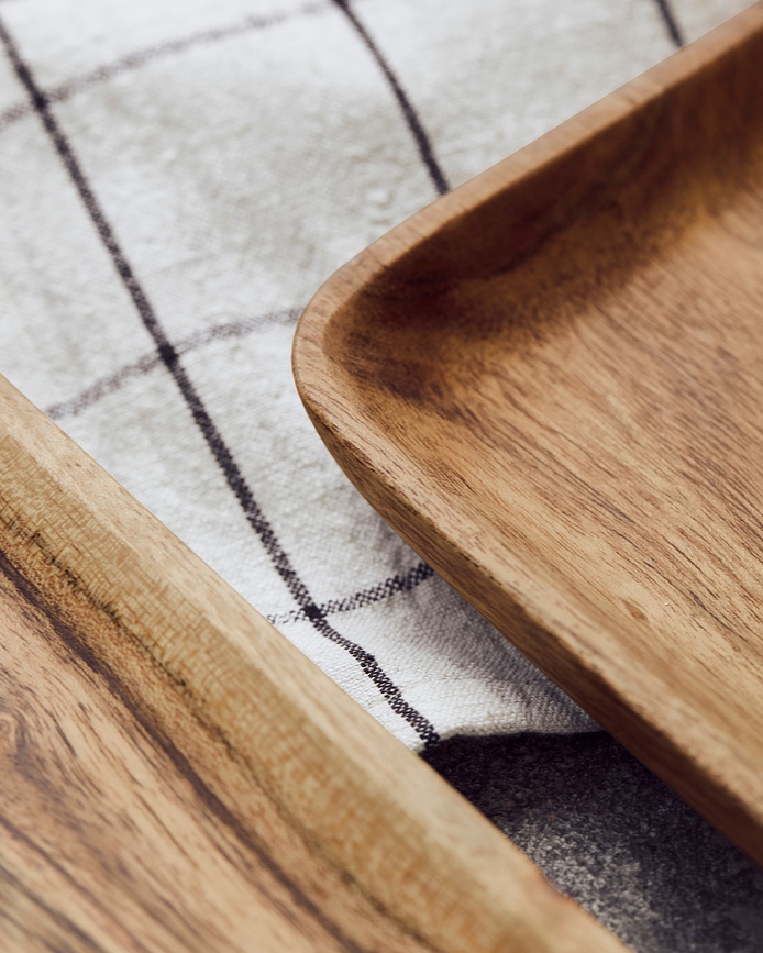 House Doctor Pladnji za serviranje, pravokotni, leseni, 2 kosa