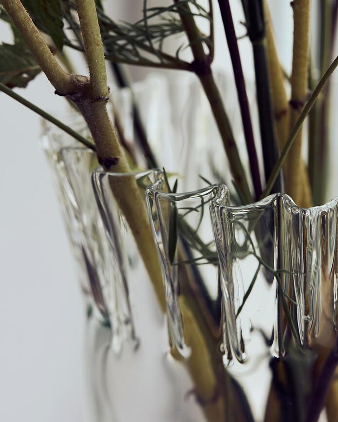 Jarrón Fold, 28 cm, transparente