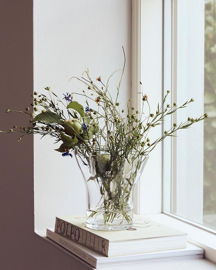 Jarrón Plis, 17 cm, transparente