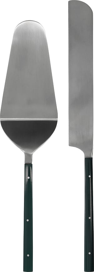 Juego de Pala y Cuchillo para Tarta HDLata, verde oscuro, 2 piezas