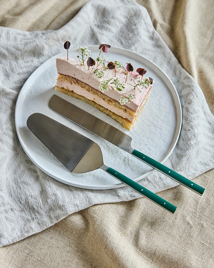 Juego de Pala y Cuchillo para Tarta HDLata, verde oscuro, 2 piezas