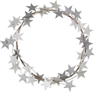 Kalėdinė dekoracija Star vainikas sidabro spalvos 50 cm