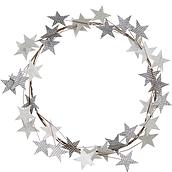 Kalėdinė dekoracija Star vainikas sidabro spalvos 50 cm