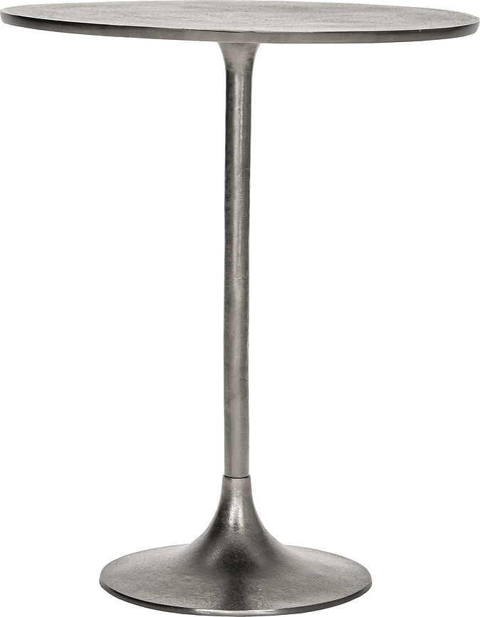 Kavos staliukas HDPan apvalus, 75 cm, sidabrinis