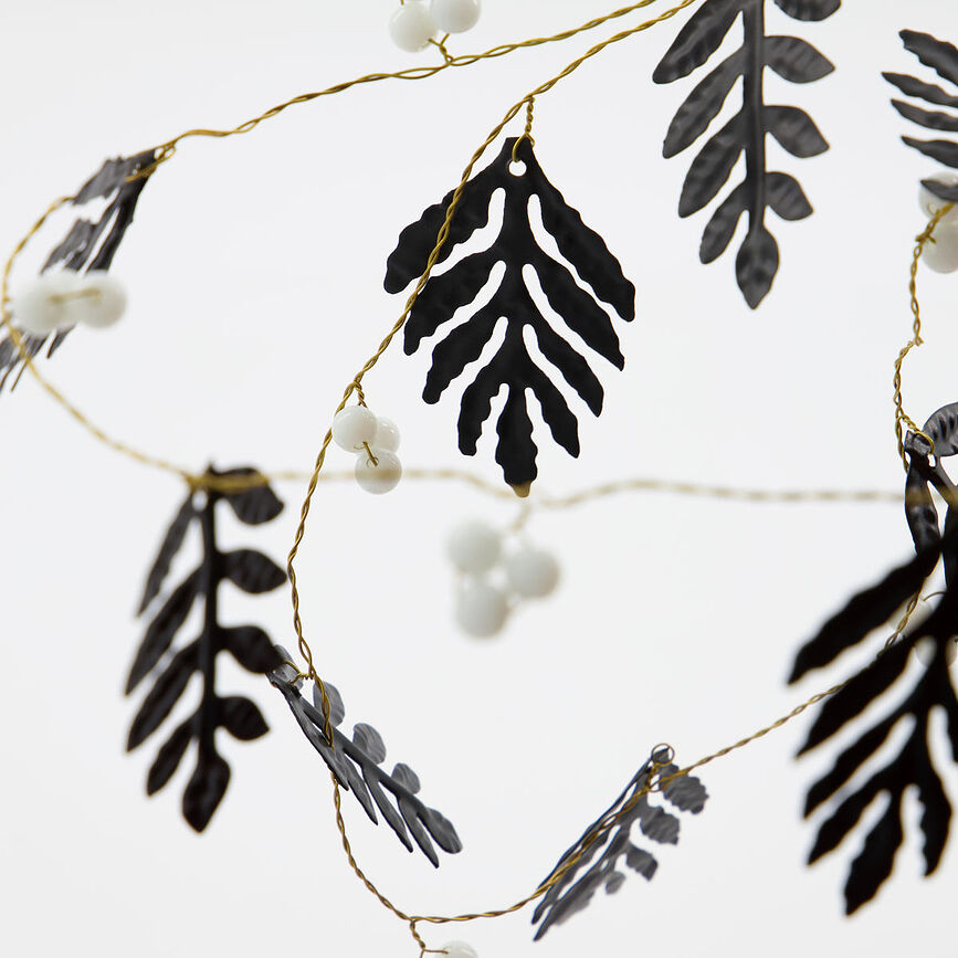 Leaf Guirlande 150 cm, noire