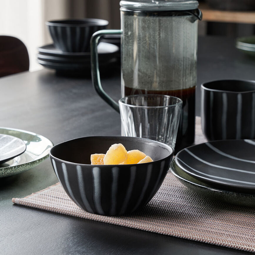 Line Μπολ Σνακ, 12 εκ., μαύρο-καφέ