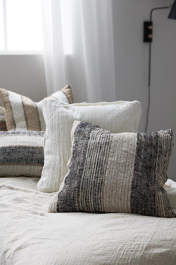 Linn Housse de Coussin 50 x 50 cm, bleue