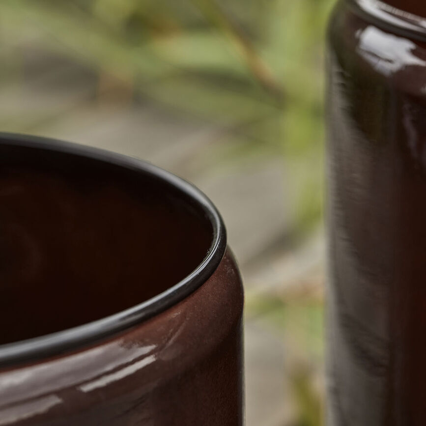 Maceteros Pile, marrones, 2 unidades