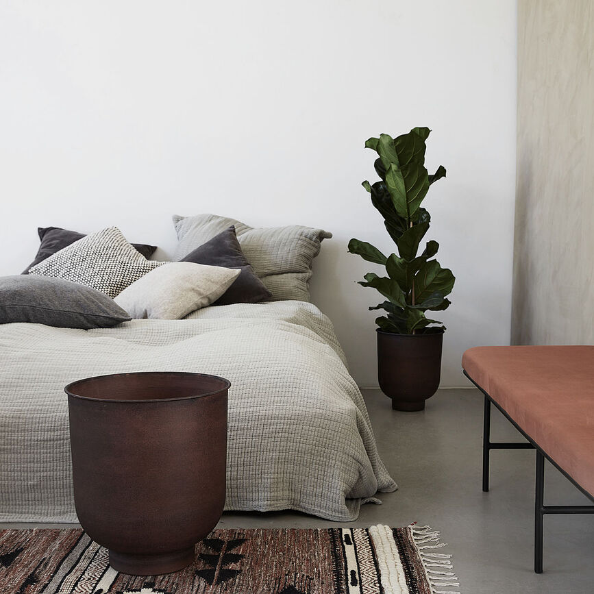 Maceteros altos Vig, marrón oscuro, Pack de 2