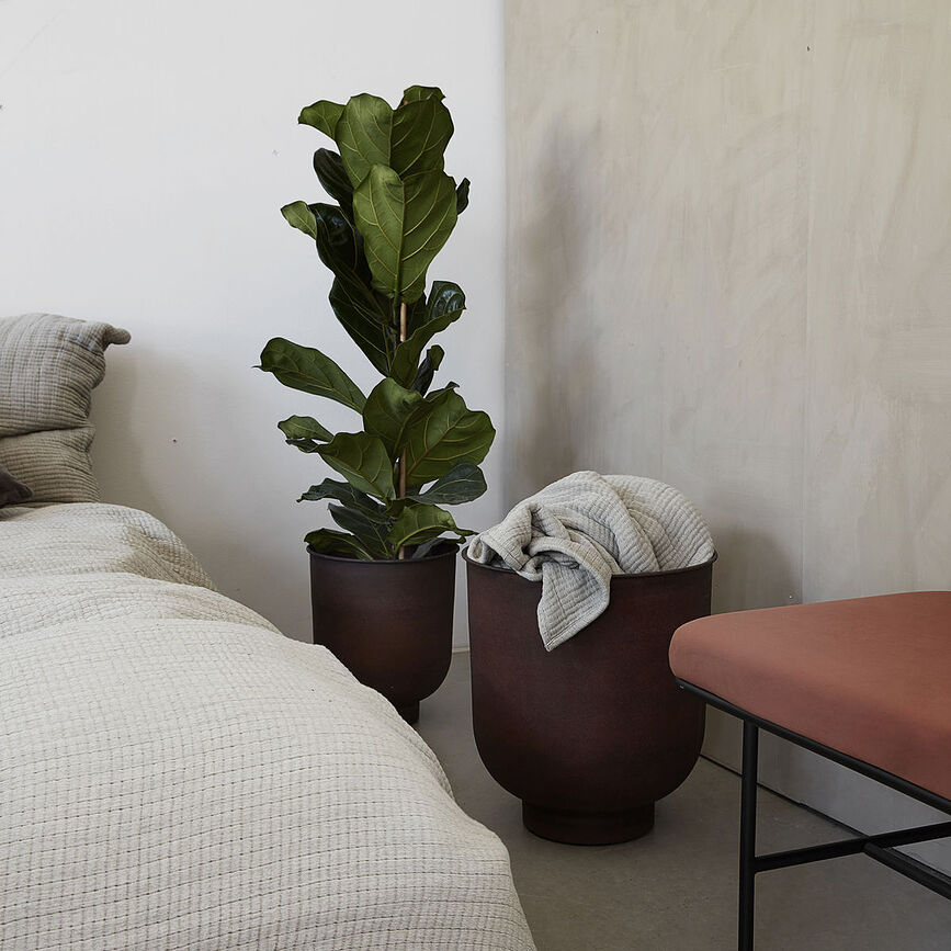 Maceteros altos Vig, marrón oscuro, Pack de 2