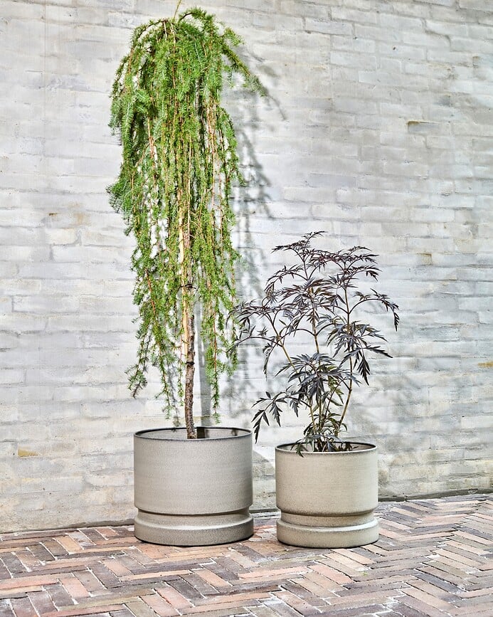 Maceteros HDPepple, grises, 2 unidades