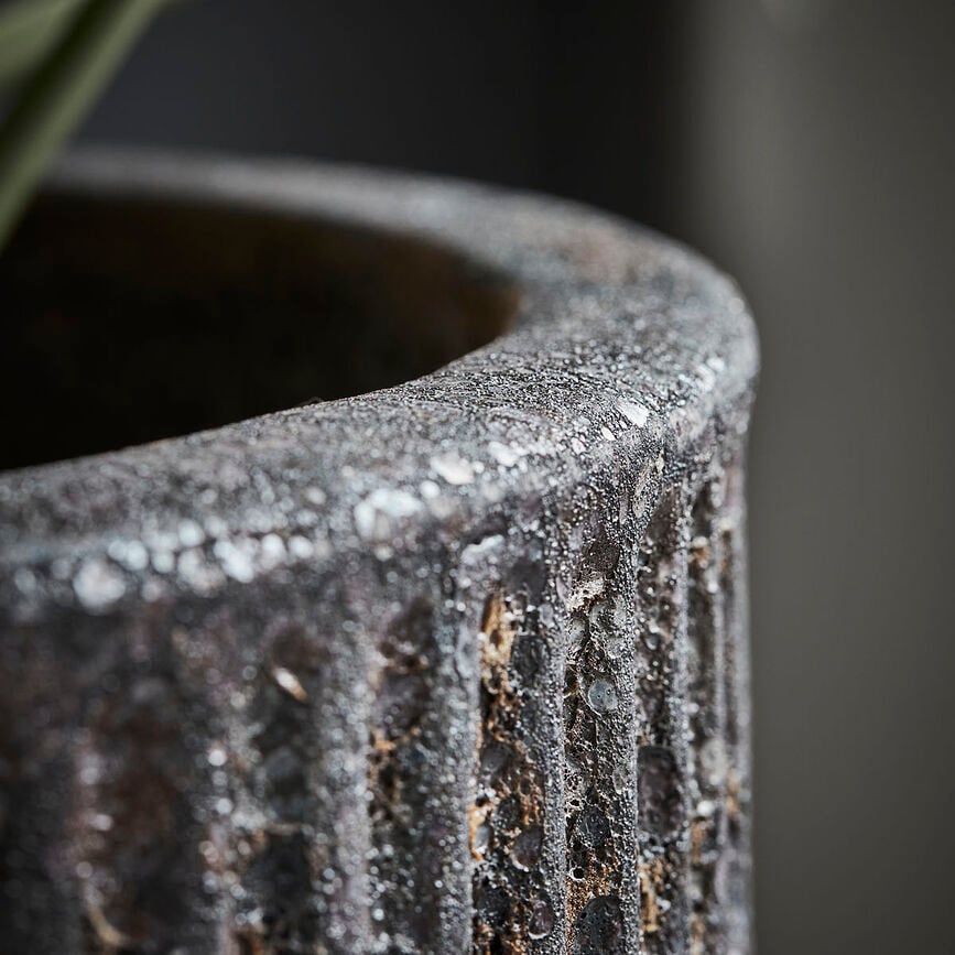 Maceteros Suco, de cerámica, gris, Pack de 2 unidades