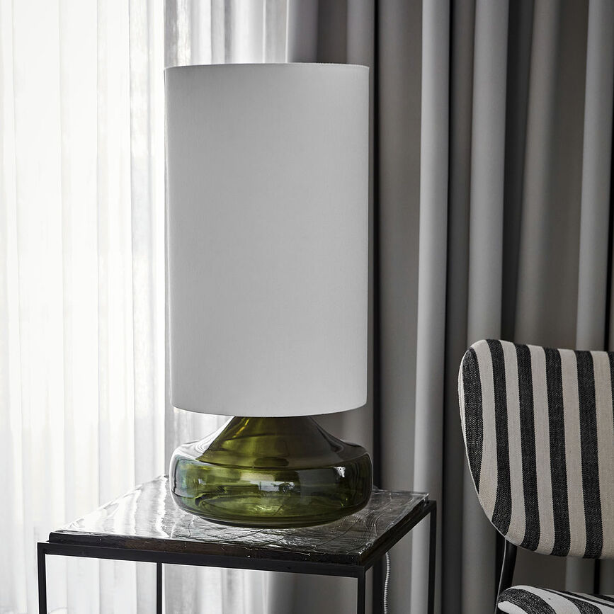 Matte Lampe de Table, verte et blanche