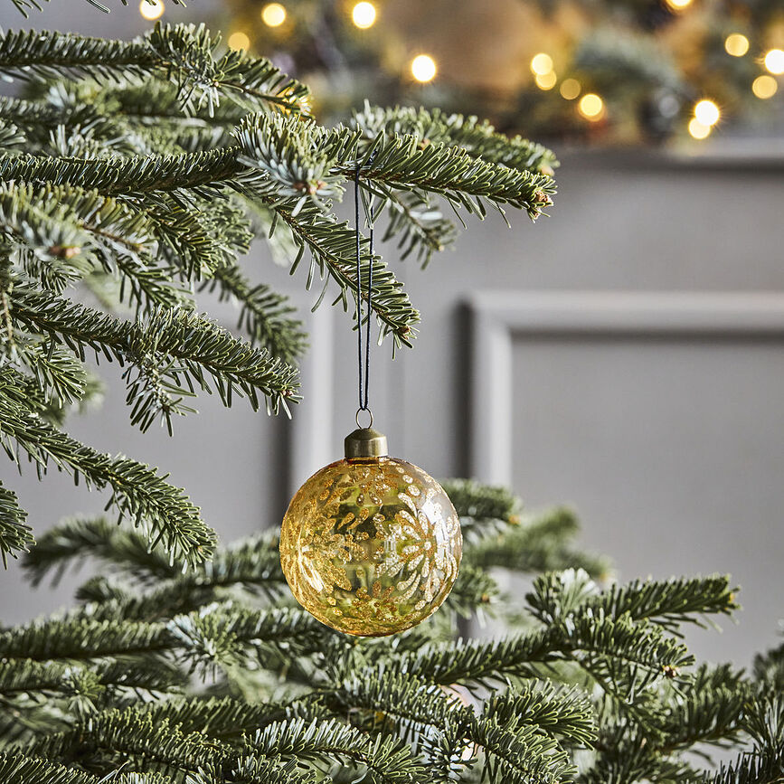 Mente Boules de Noël, grises, Lot de 4