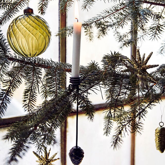 Mini Cone Weihnachtsbaum-Kerzenhalter Antik-Braun 4 St