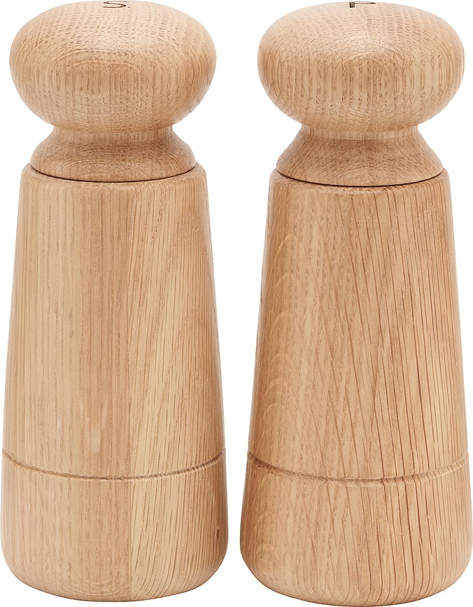 Molinillos de sal y pimienta de madera de roble Wardha, Set de 2 piezas