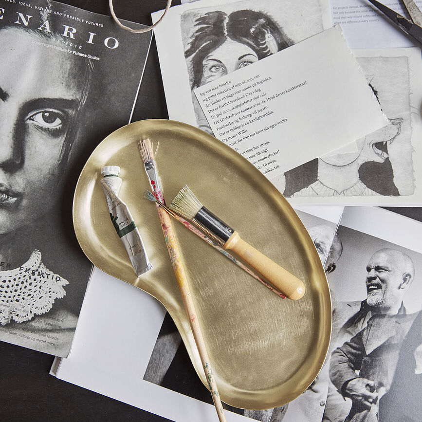 Osea Plateau Décoratif, 28 cm, laiton antique