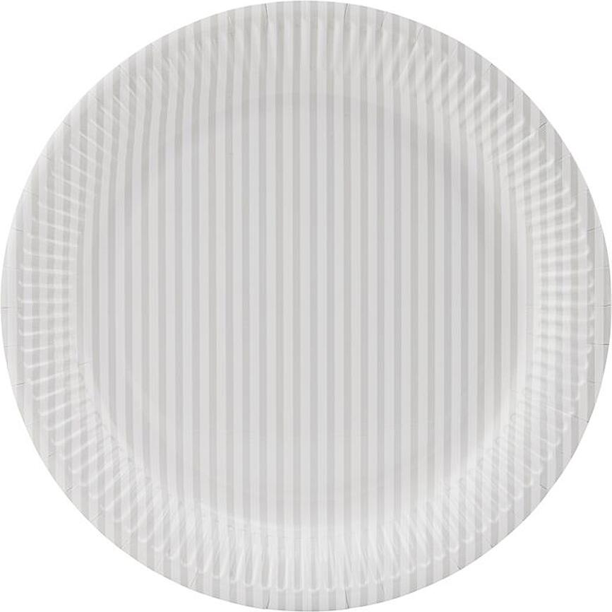 Paptallerkener Stribe beige 12 stk.