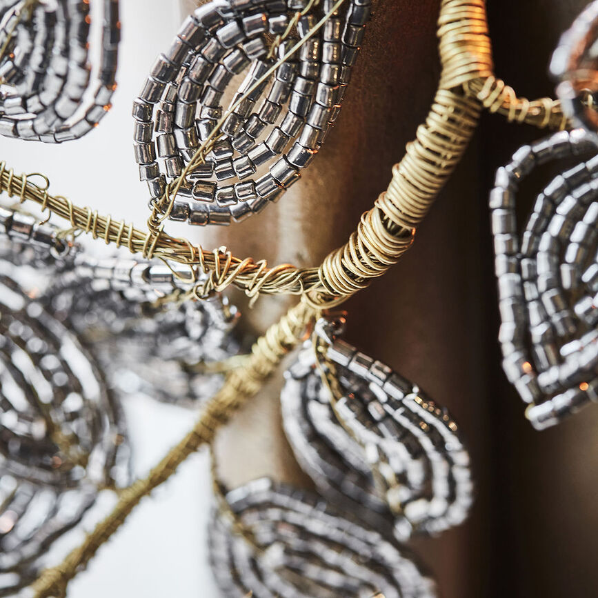 Pearl Χριστουγεννιάτικα Διακοσμητικά, γκρι, χρυσά, 3 τμχ