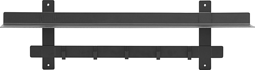 Perchero de pared con estante de acero Tag