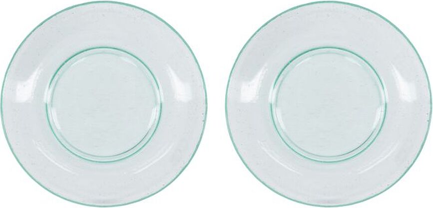 Piatti per la colazione Rain 21 cm celesti chiari in materiale di vetro 2 pz.