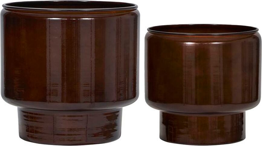 Pile Pots de fleurs, bruns, Lot de 2