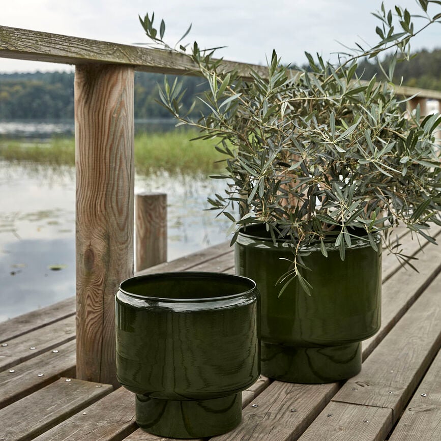 Pile Pots de fleurs, bruns, Lot de 2