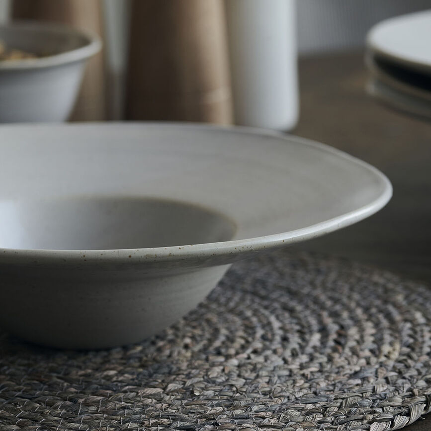 Pion Assiette à Pâtes, gris-blanc