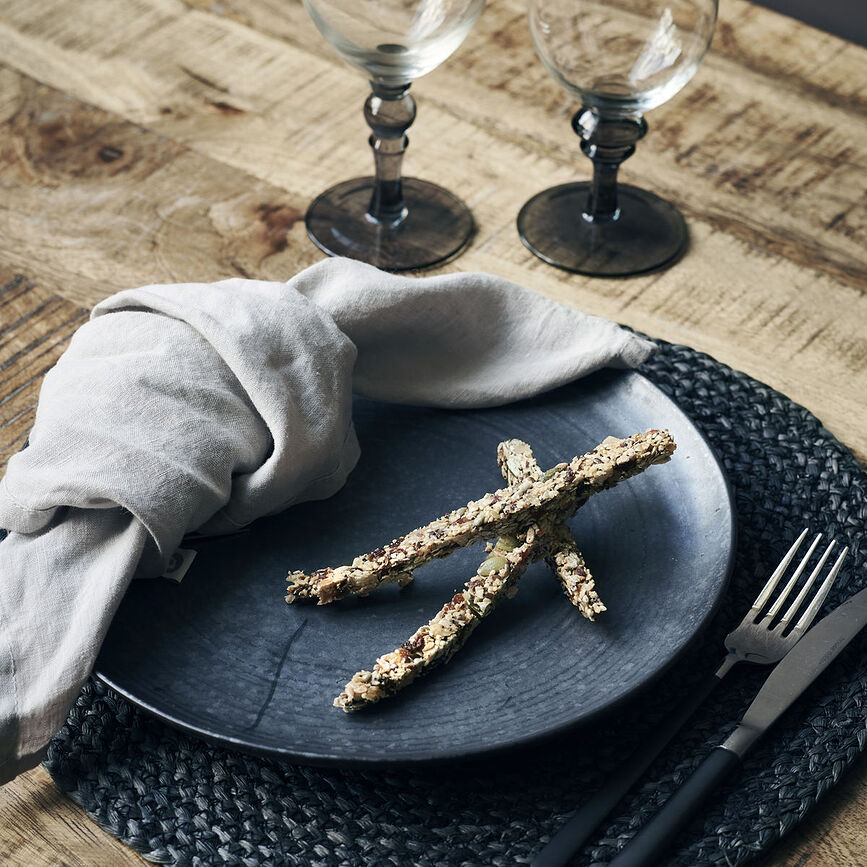 Pion Assiette Plate, noire et brune