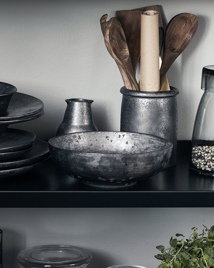 Pion Bol 22 cm, gris et blanc