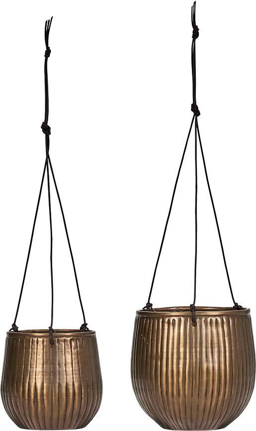 Plan Cache-pots suspendus, dorés, Lot de 2