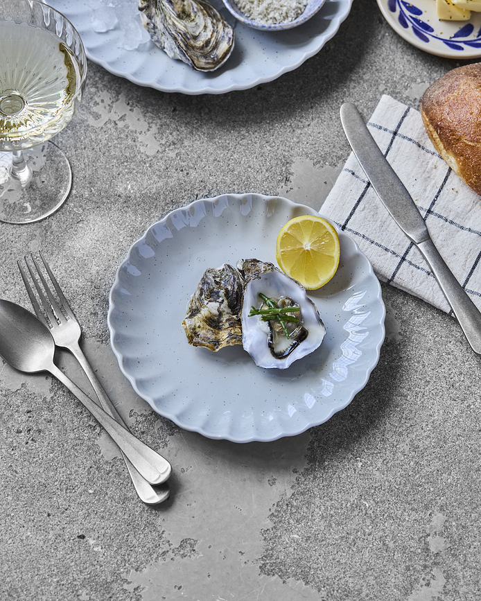 Plato de Desayuno Scallop, 20 cm, azul claro