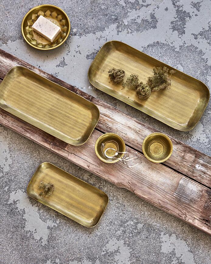 Plato Dekorativni pladnji, zlati, 3 kosi