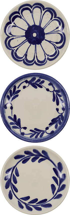 Platos de Aperitivo Diva, azules, Pack de 3 unidades