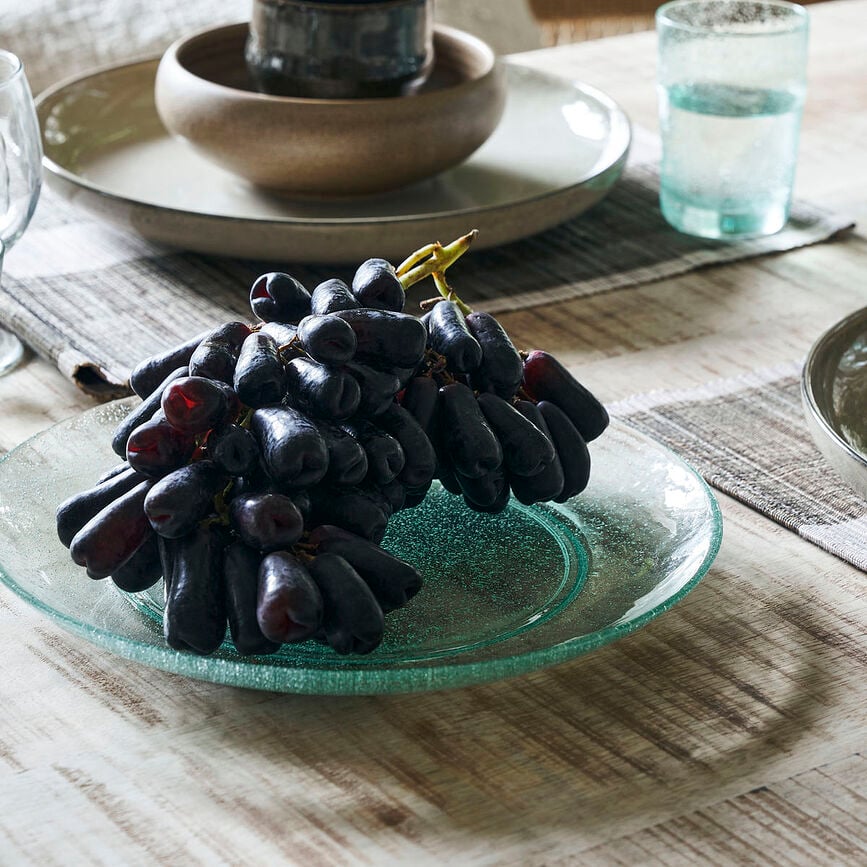 Platos de gres Rain, 27 cm, verdes, 2 unidades