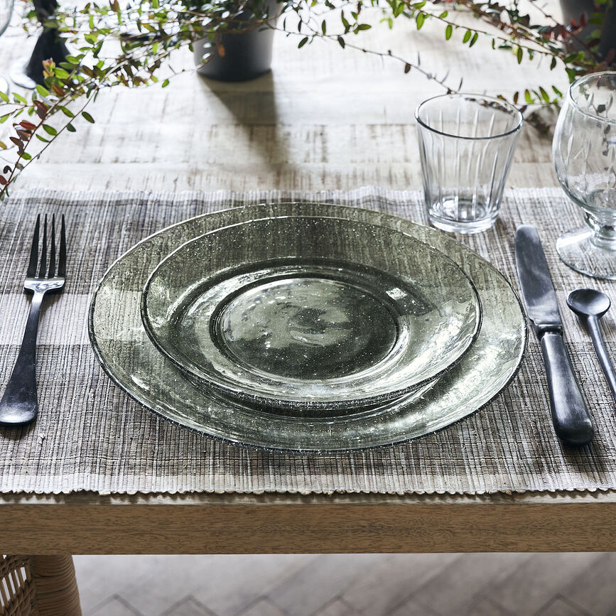 Platos de Desayuno de cristal Rain, 21 cm, verdes, Pack de 2