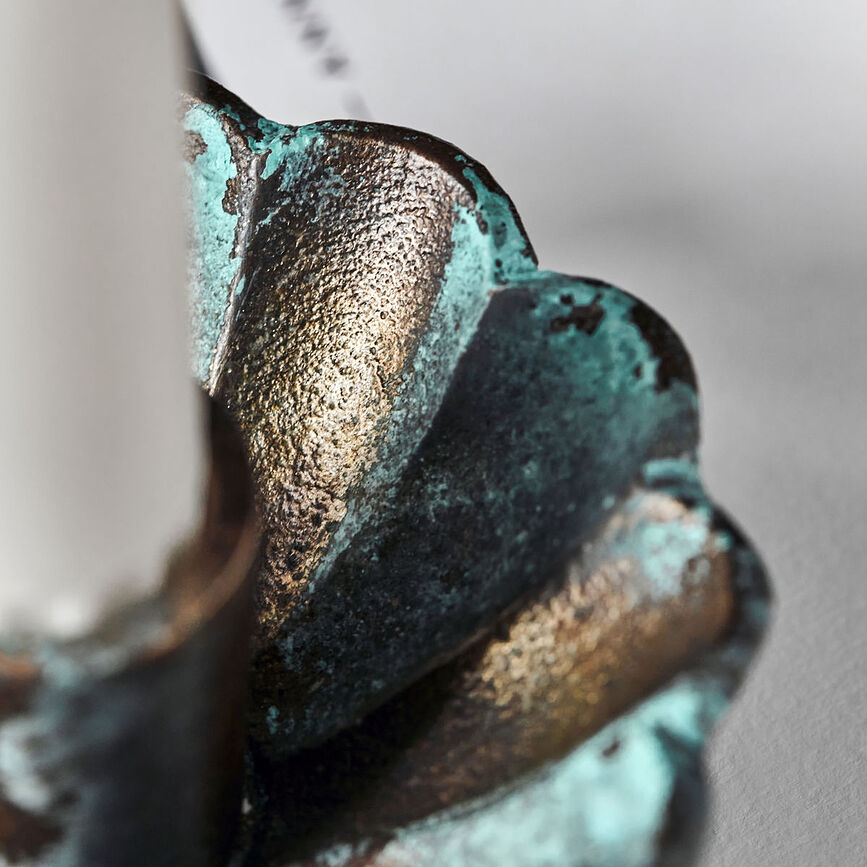 Pli Bougeoir pour bougie classique, vert antique