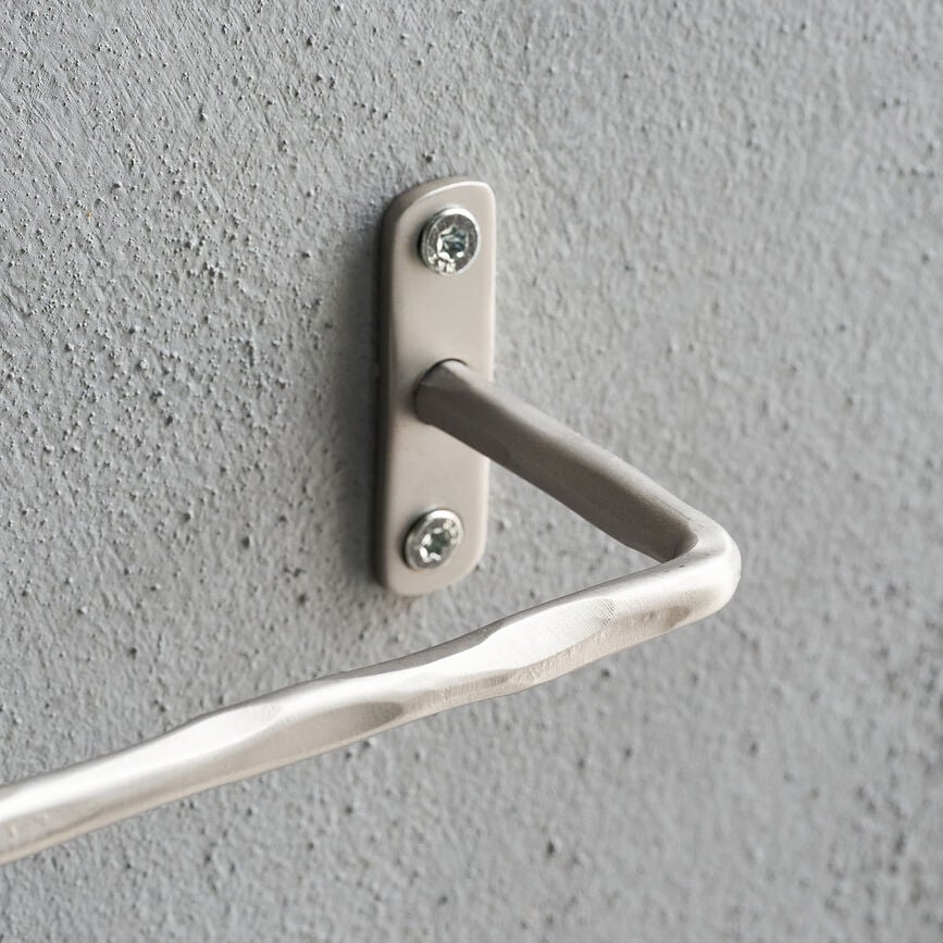 Portarrollos Welo, acabado plata cepillada, 13 cm