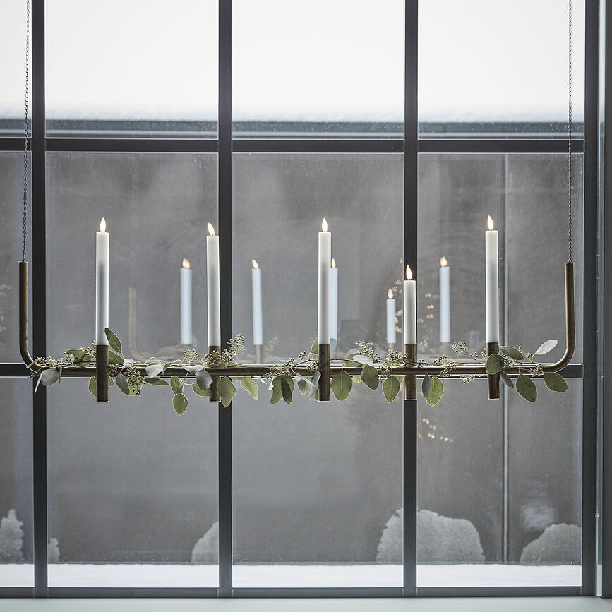 Portavelas de latón Maxi, acabado antiguo