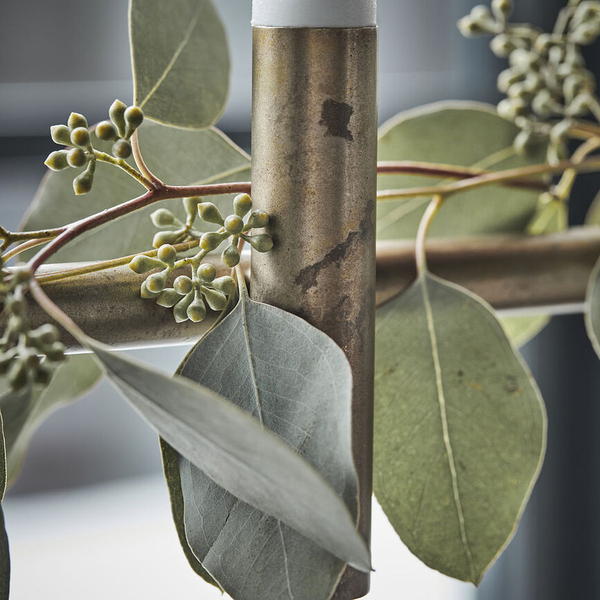 Portavelas de latón Maxi, acabado antiguo