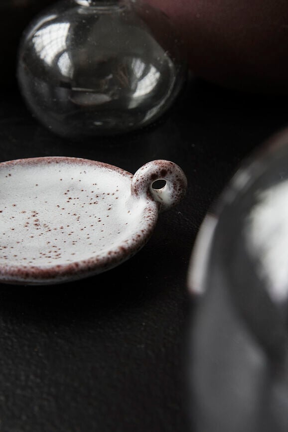 Portavelas Freja, 8 cm, gris y rojo