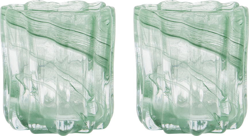 Portavelas HDCurl, verde claro, para 'tealights', 2 unidades