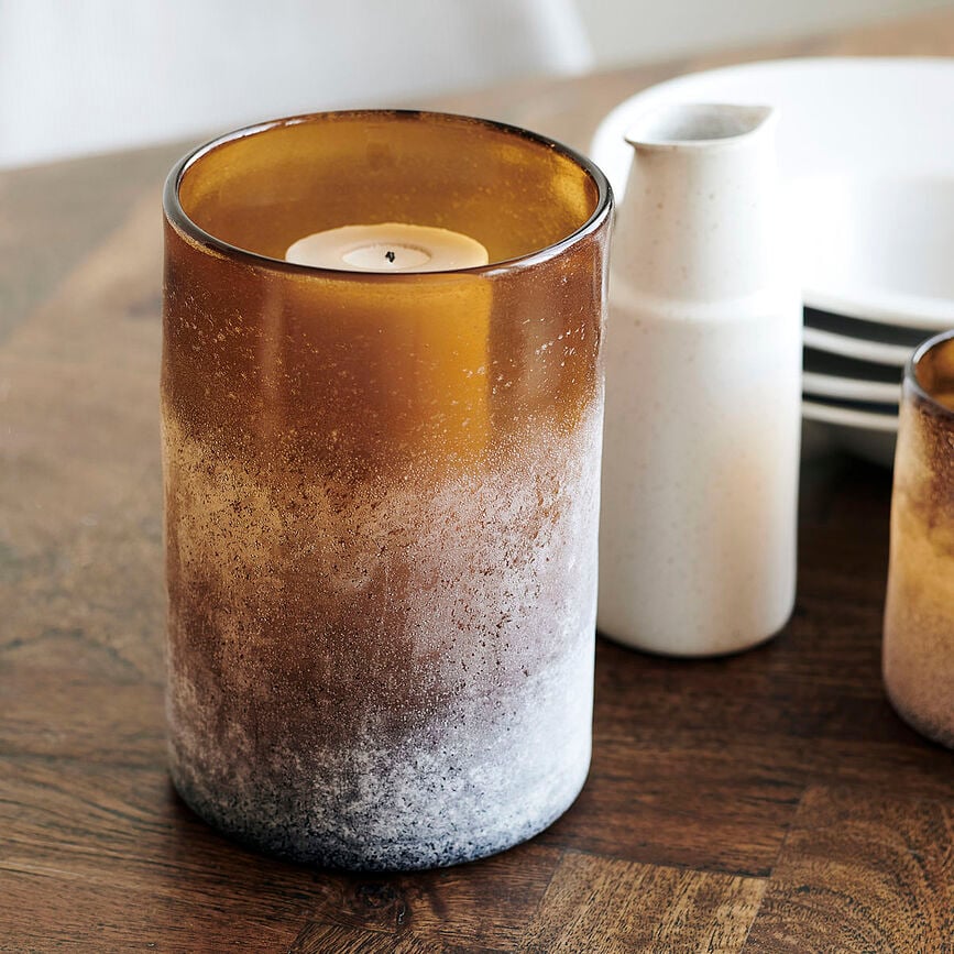 Portavelas Mist, pequeño, marrón