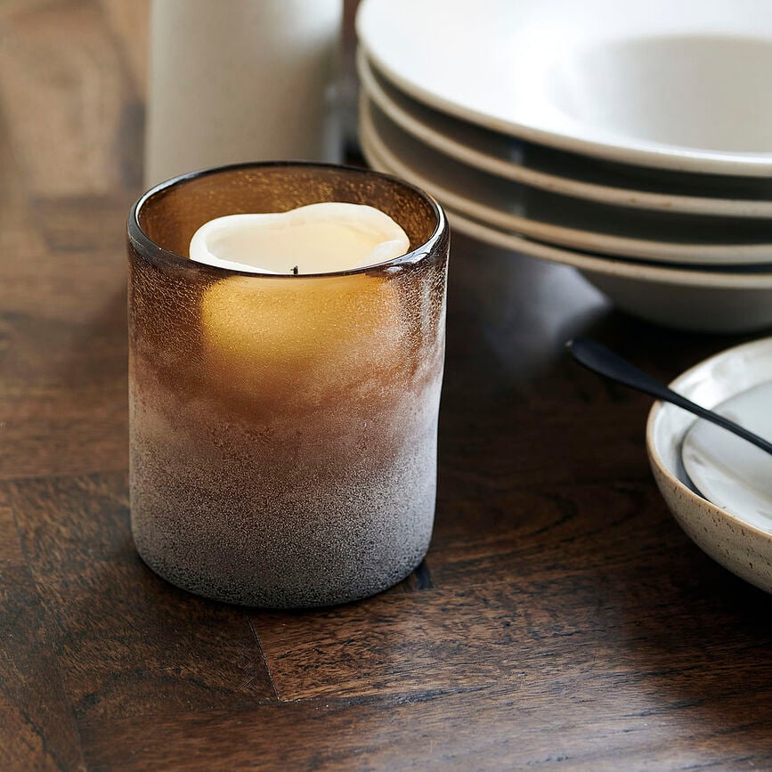 Portavelas Mist, pequeño, marrón