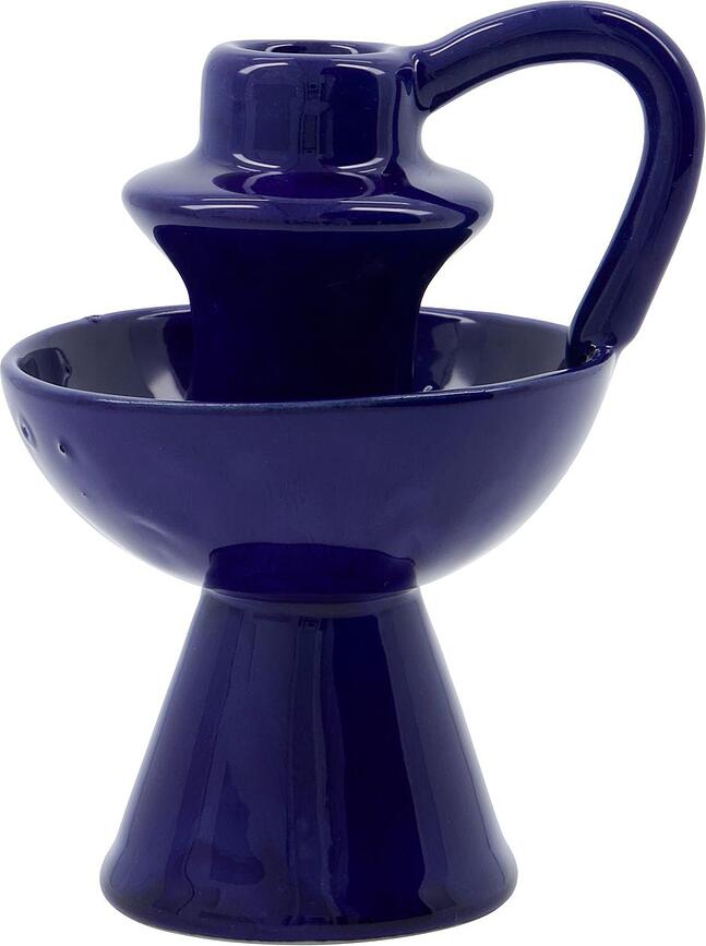 Portavelas para vela clásica Diva, azul