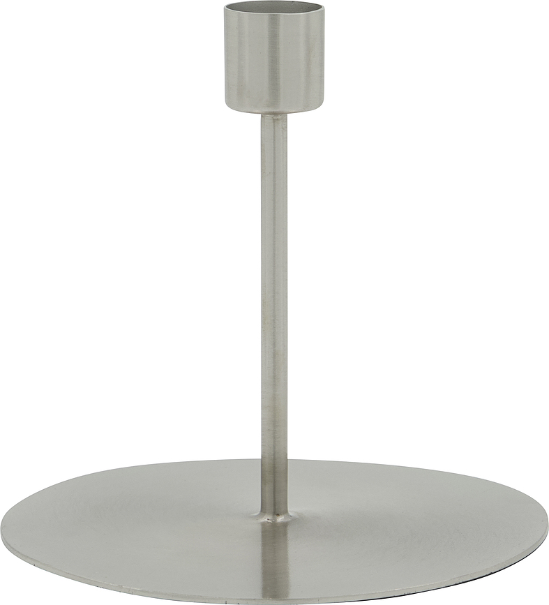 Portavelas para vela clásica HDAnit, 12 cm, plateado