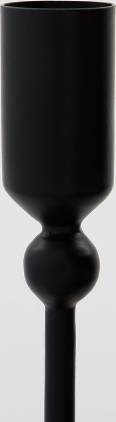 Portavelas para vela de mesa Folk, 15 cm, negro