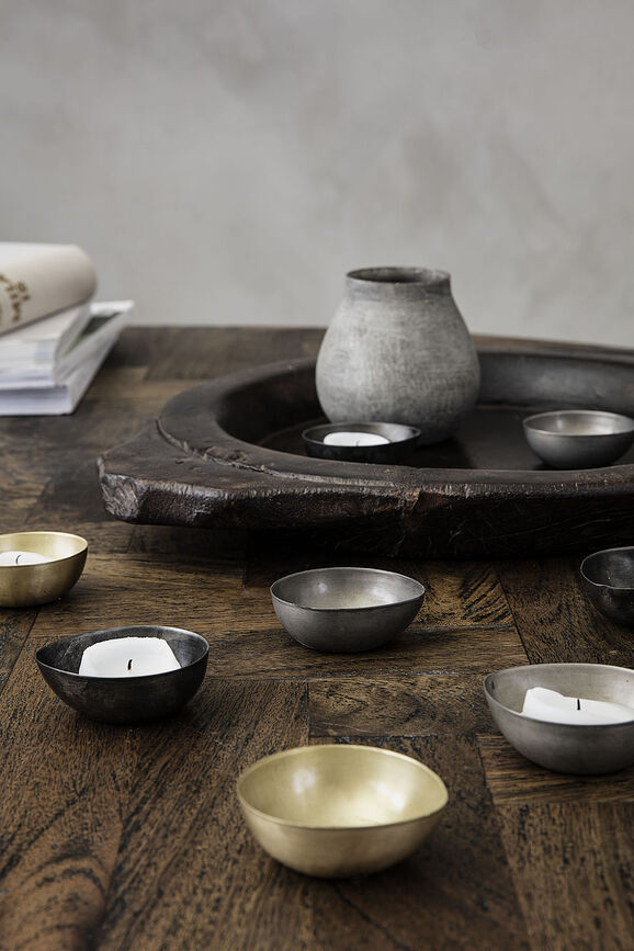 Portavelas para vela de té Egg, gris metálico, 6 unidades